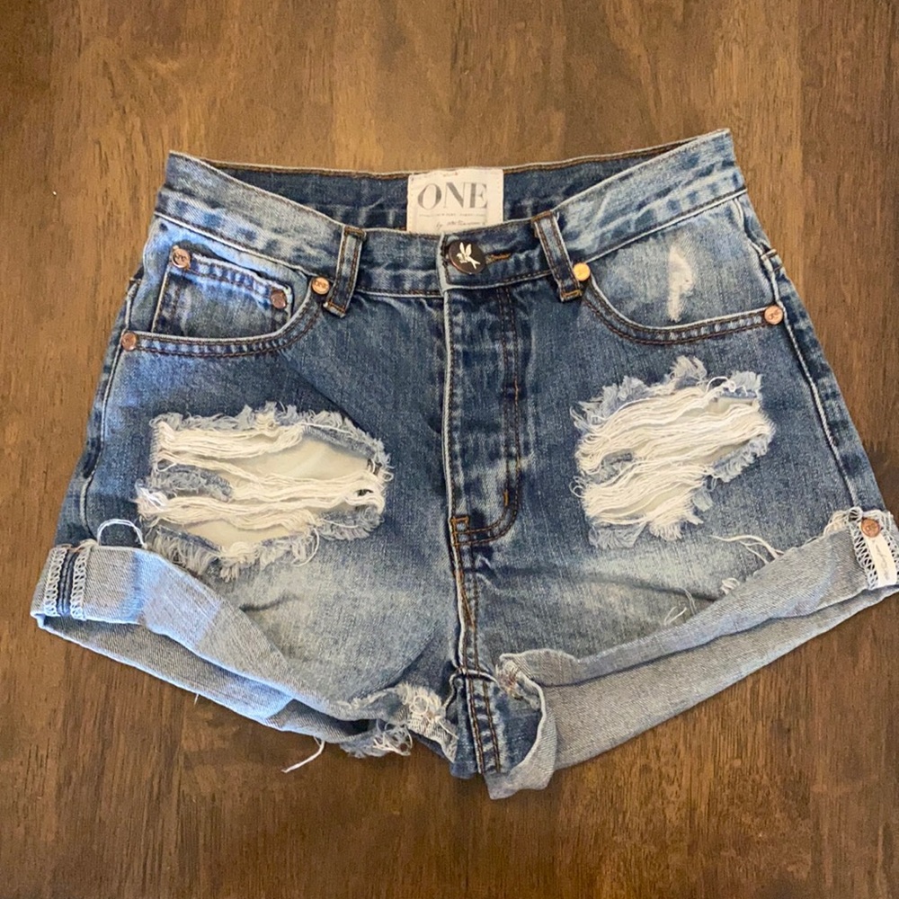 One Teaspoon Hawks Denim Shorts